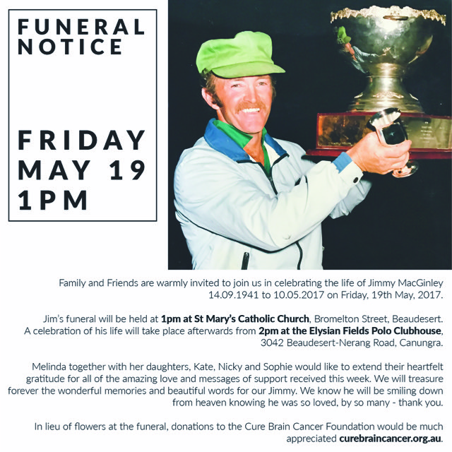 Jim MacGinley FUNERAL NOTICE